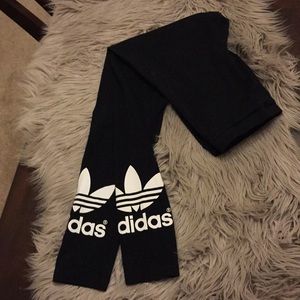 Black Adidas Trefoil leggings